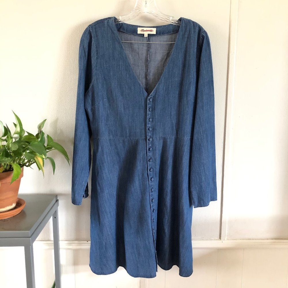 Madewell Chambray Lilyblossom Button Up Dress 10